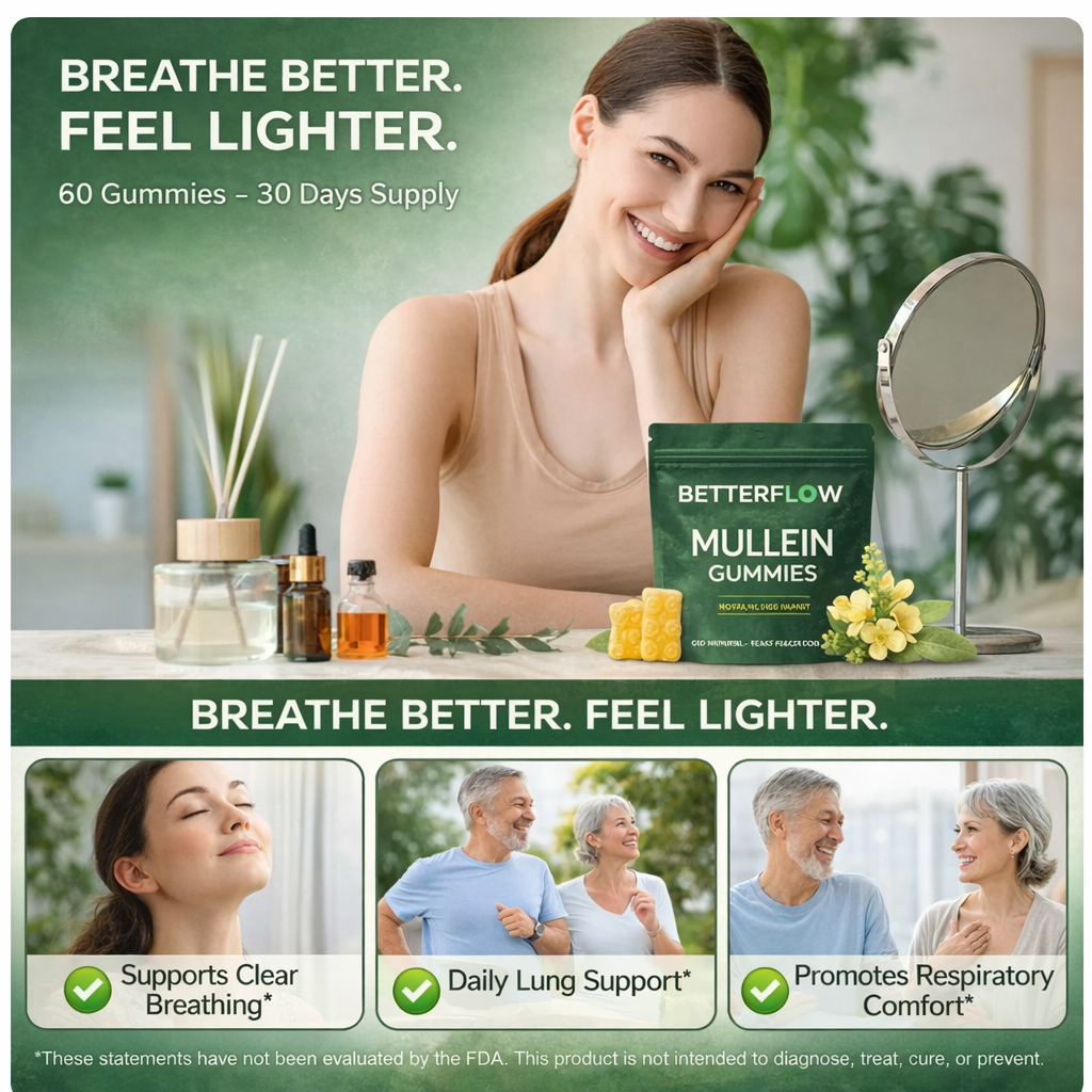 BetterFlow Mullein Gummies — premium mullein leaf extract for daily wellness